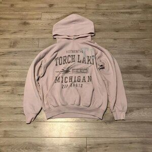 y2k baby pink michigan bay hoodie